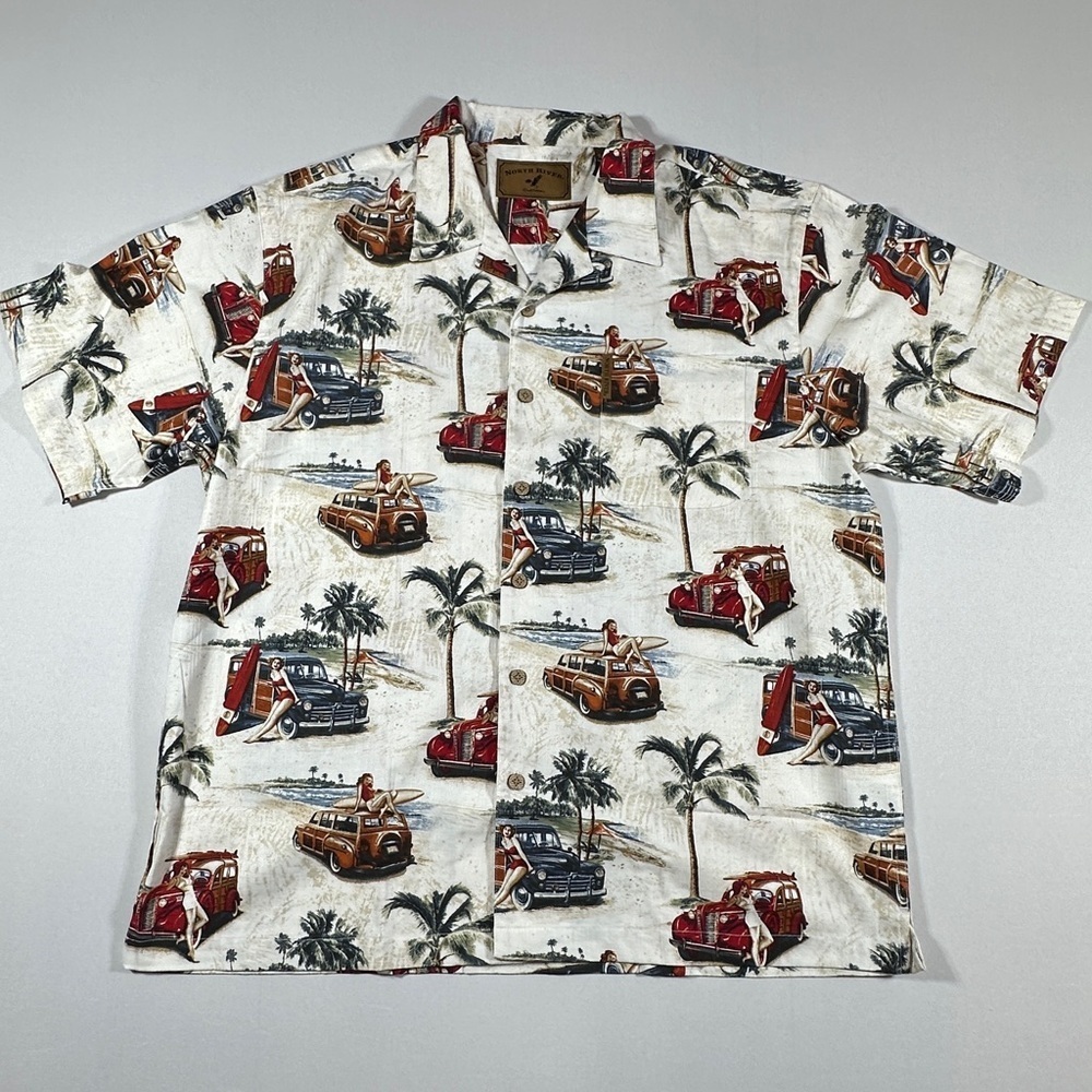 Men’s North River Outfitters Surf/Vintage Car Shirt Size XL NWT​​​
